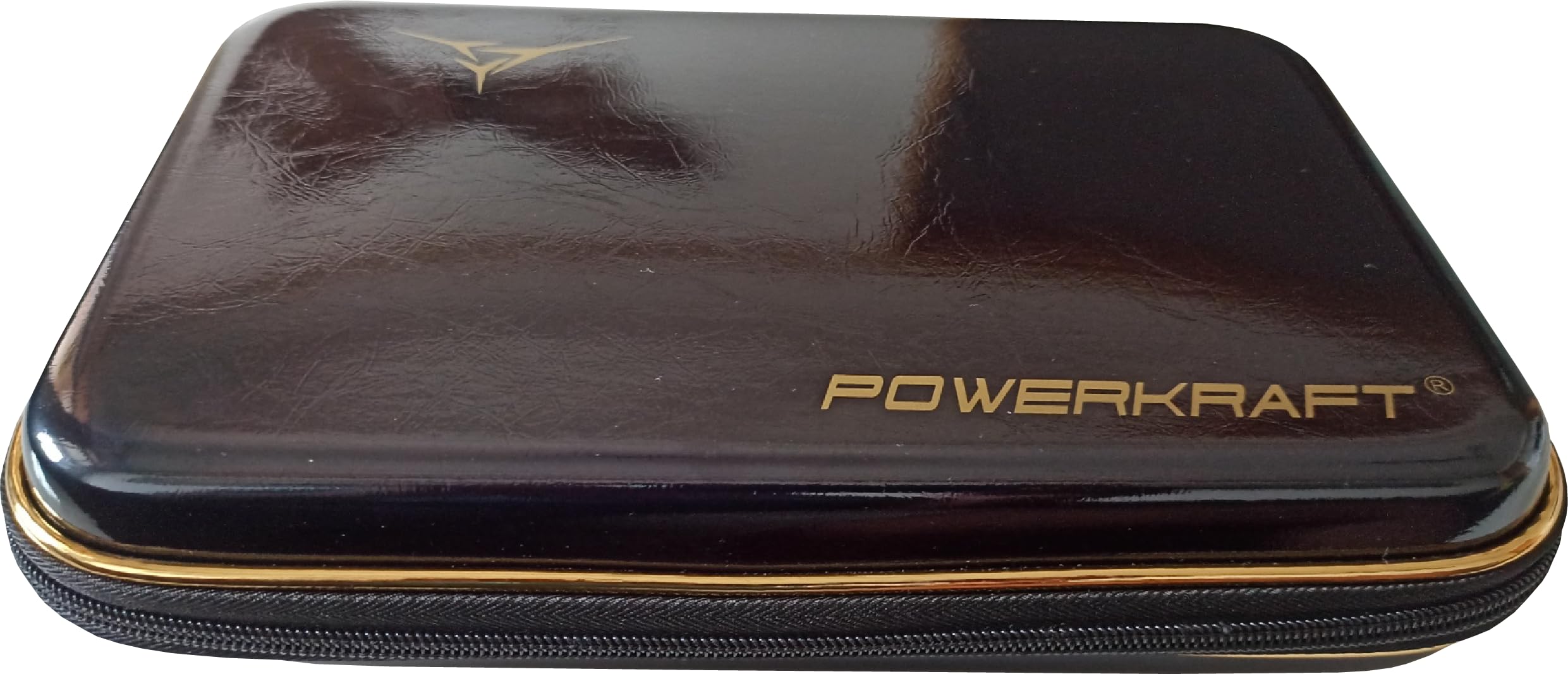 Powerkraft Table Tennis Racket Cover CASE Laser Gold Black PU Rectangular 1