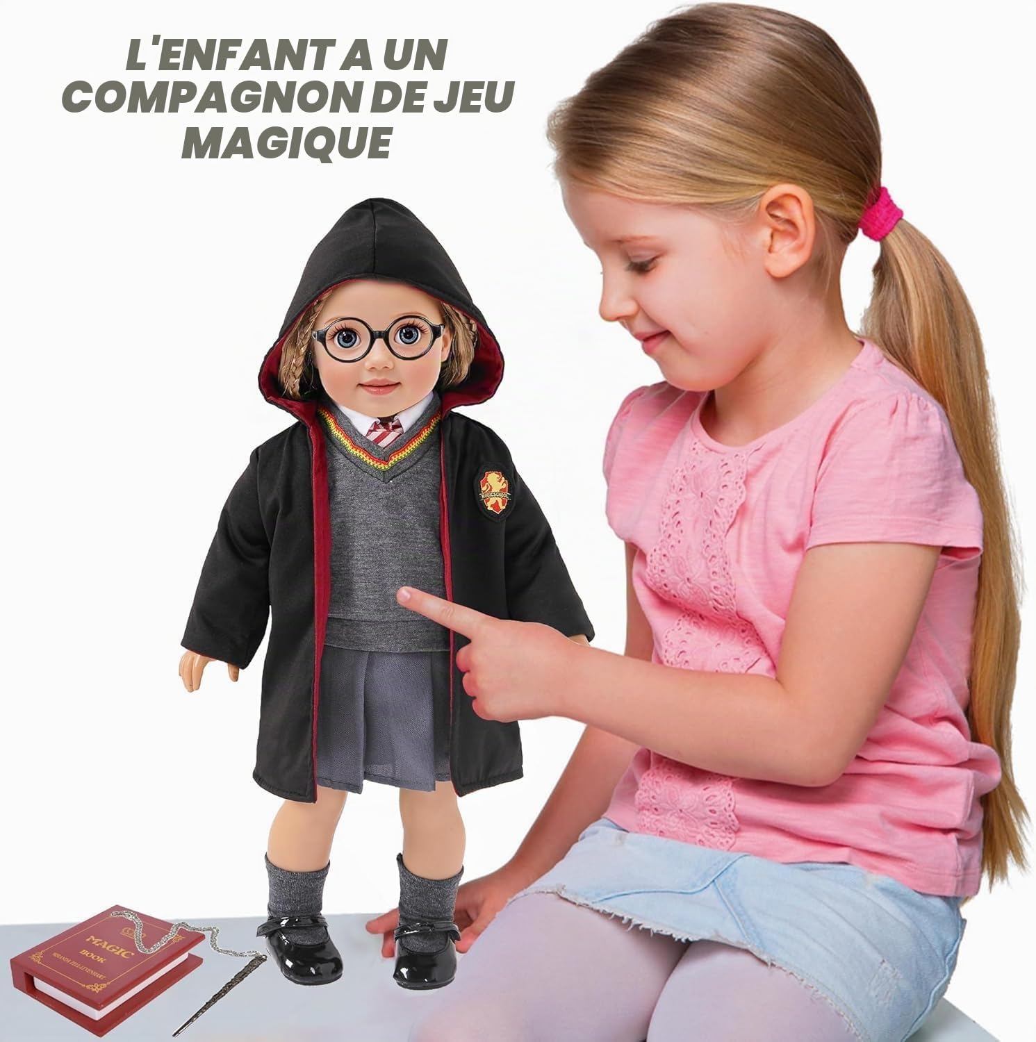Lot de 10 vêtements et accessoires inspirés de l'uniforme scolaire magique pour poupées de 45,7 cm (sans poupée)
