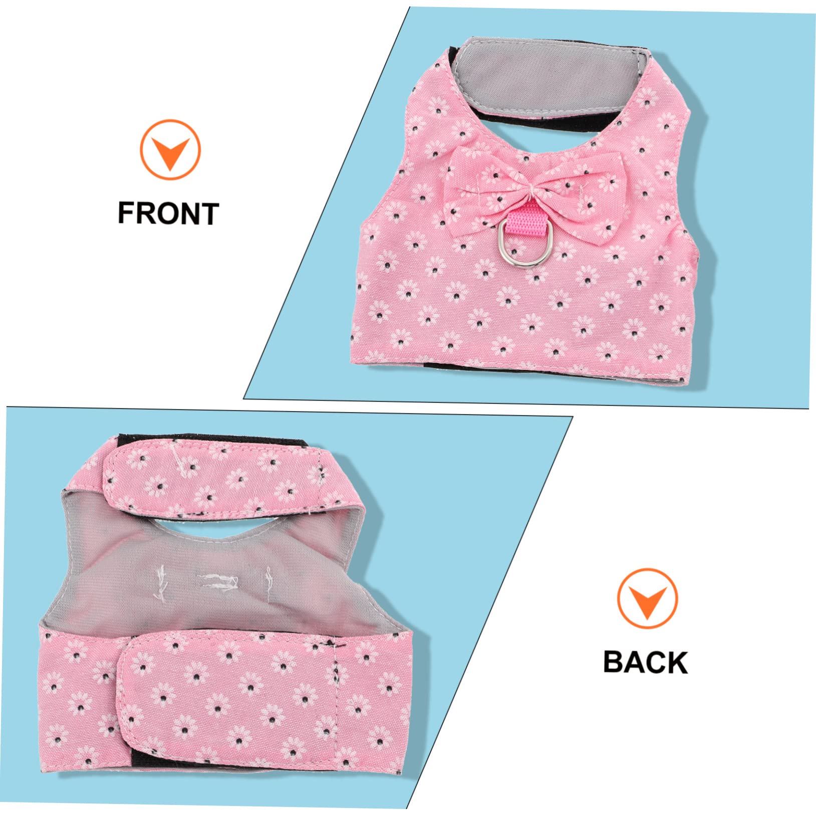 POPETPOP Rabbit Vest Harness with Leash Bunny Bow Design for Small Animals Breathable and Skin Friendly for Outdoor Walking and Photoshoots Present for