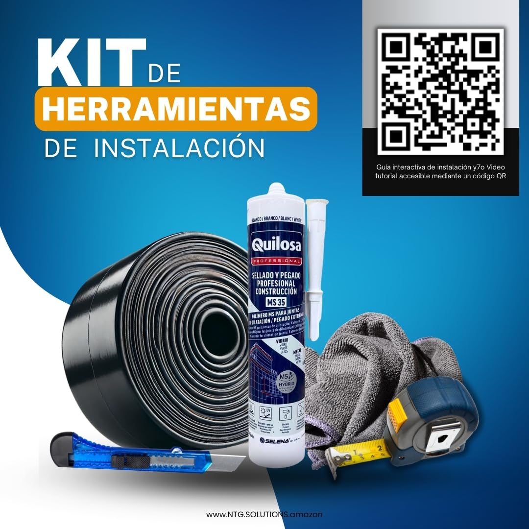 Burlete Puerta Garaje 3MTS con Junta de Garaje Umbral EPDM y KIT Goma Puerta Garaje, incluye adhesivo para fijación al suelo, ideal para puertas basculantes, seccionales o abatibles