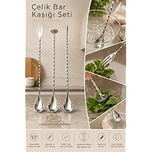 Transformacion Bar Ka  Seti - 30cm/25cm Spiral Kokteyl Ka   atall  Ezicili Teardrop Miksoloji Seti Premium 3'l  Paslanmaz  elik 723447