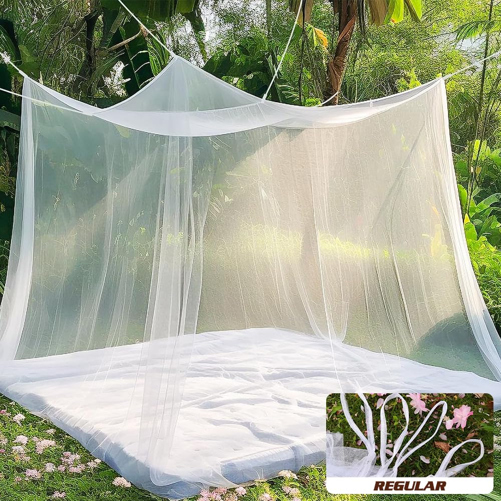 Zanzariera da Letto 200 x 220 x 200 cm, Zanzariera per Letto Matrimoniale, Zanzariera Letto Matrimoniale Quadrata, Maglia fine e durevole, Adatta per Casa e Campeggio.