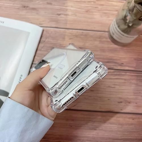 Miniatura 7 de Funda magnética transparente para Huawei P50 Pro compatible con MagSafe, funda de silicona suave TPU parachoques Slim Fit duro trasero a prueba de