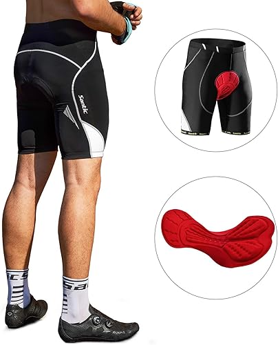 Miniatura 6 de Santic Pantalones cortos de ciclismo acolchados para hombre pantalones de equitación ropa de ciclismo mallas de ciclismo