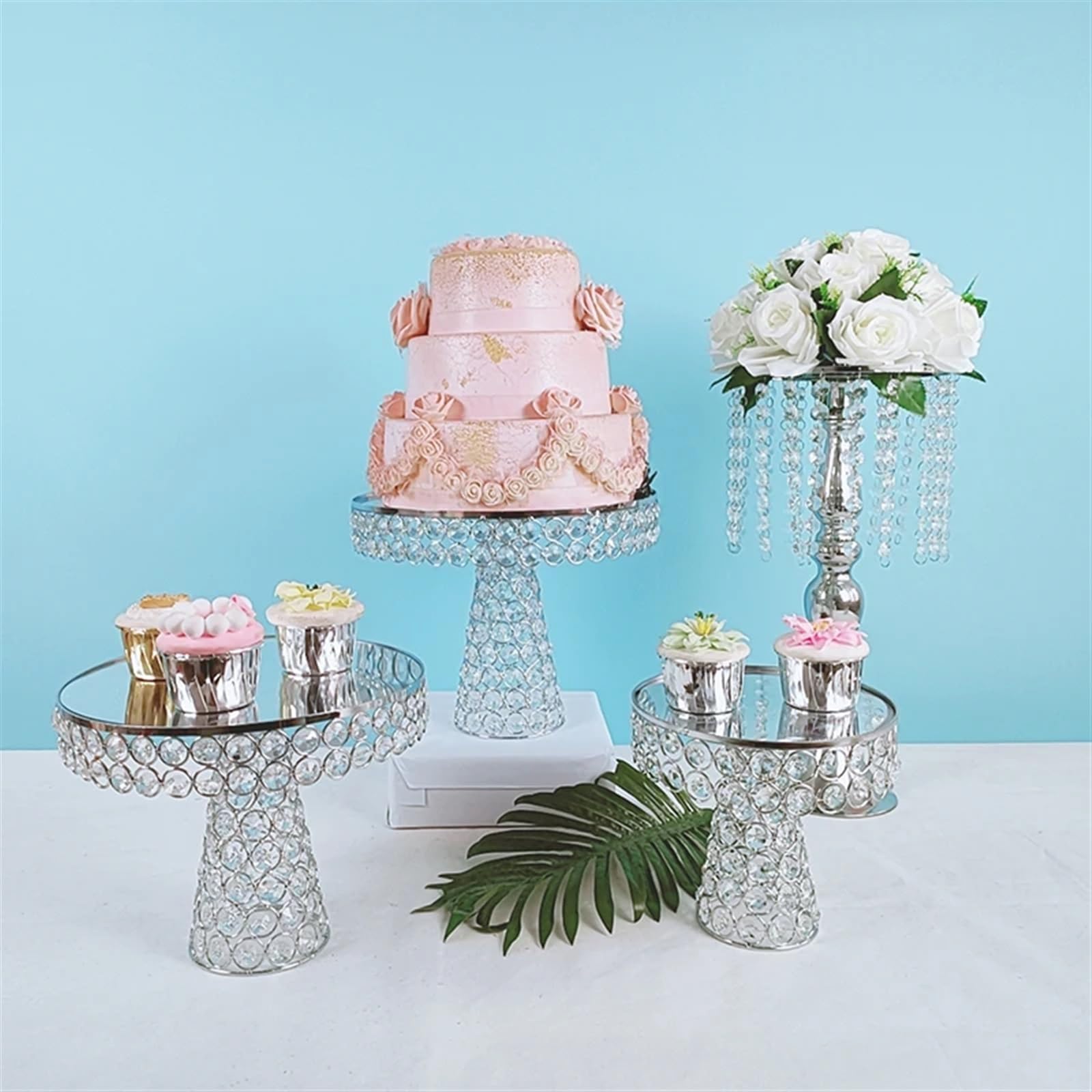 Stojak na ciasto, Stojak na ciasto złoty i srebrny 20-30 cm(12inch Silver 1pcs)