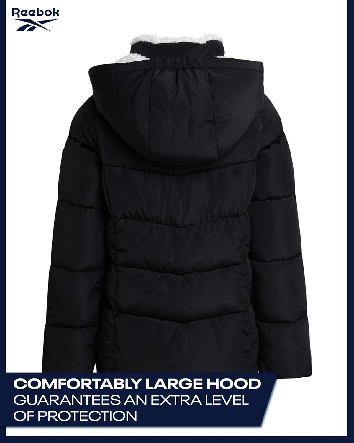 Reebok Girls Winter Coat - Heavyweight Quilted Girls Jacket Zip Up Weather Resistant Puffer Kids Winter Coat with Pockets - Image 7