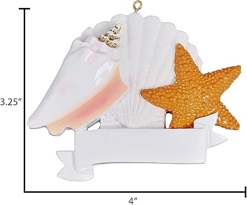 Miniatura 3 de Adornos de Navidad personalizados para la playa, adorno de concha, adorno de playa, adorno de Navidad, adorno de Navidad único, decoración de