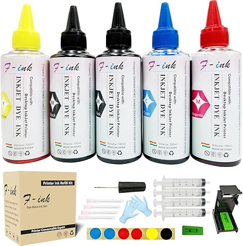 F-INK Kits de recarga de tinta de 16.9 fl oz compatibles con cartuchos de tinta Hp Inkjet 67 y 67XL, funciona con Envy Pro 6452 6455 6458 Envy Photo disponible en Yaxa El Salvador