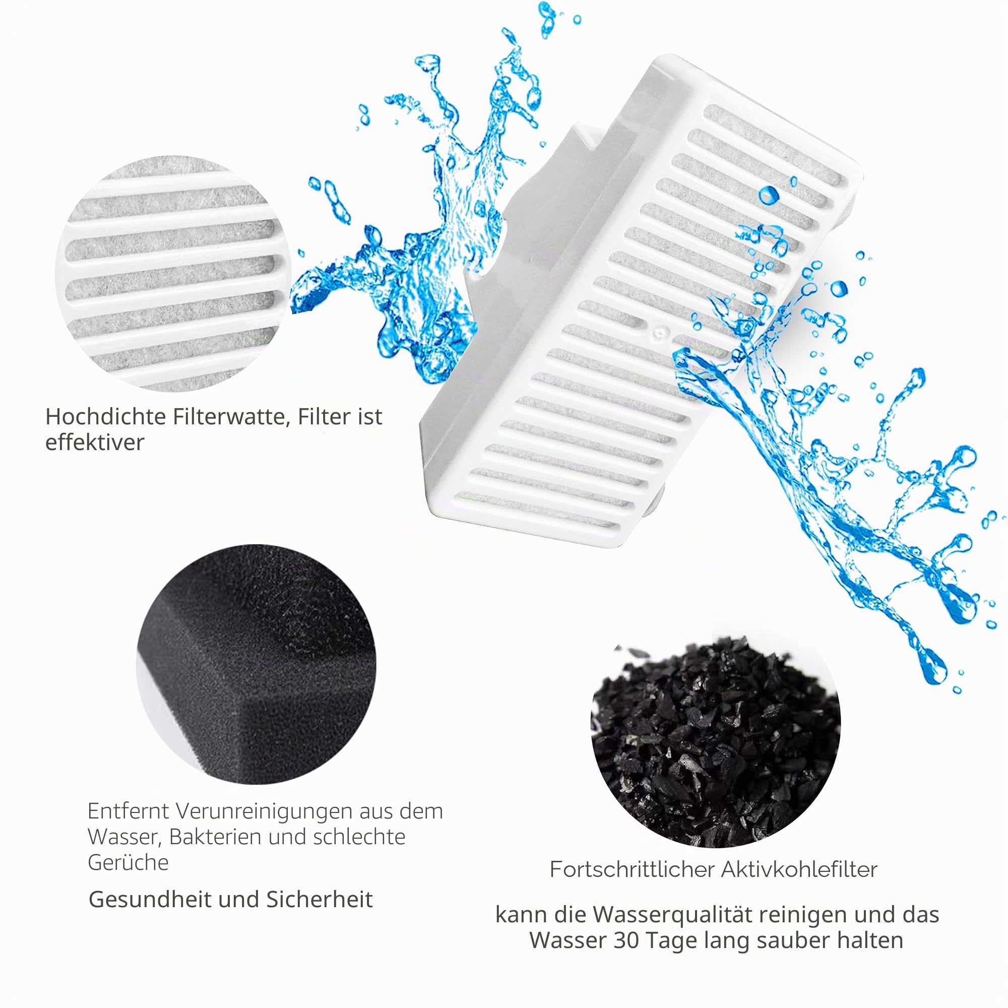 Pioneer Pet 3 Stück T-förmige Filter für Lebensmittel, Wasser und ruhige Brunnen