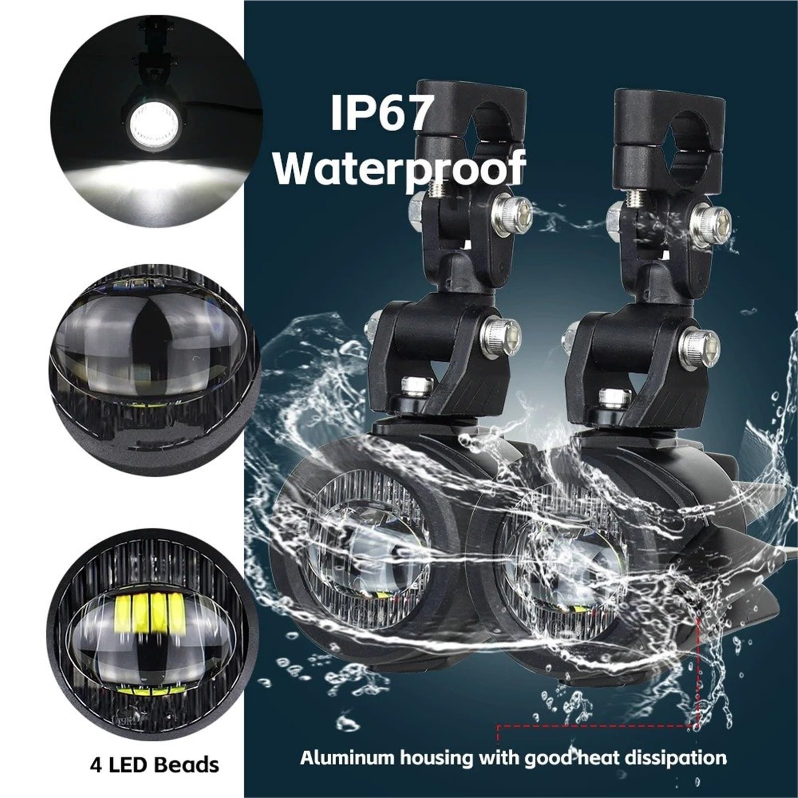 Moto Fari Stradali Spot Light Beam Per CB500X CB500F R1200GS F800GS F700GS F650 K1600 Fendinebbia Per Moto, Luce Ausiliaria A LED Da 40 W 6000 K