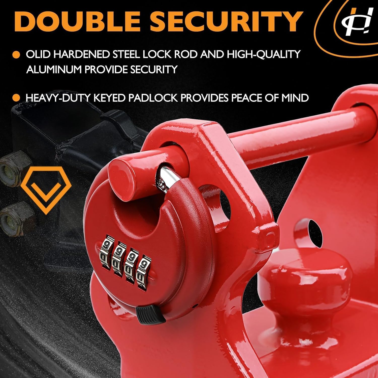 HQPASFY Trailer Hitch Lock with Combination Lock, Trailer Coupler Lock with Pin, Coupler Lock Model Tl-33 Trailer Lock,Fits Over 2" to 2-5/16" Couplers - Red