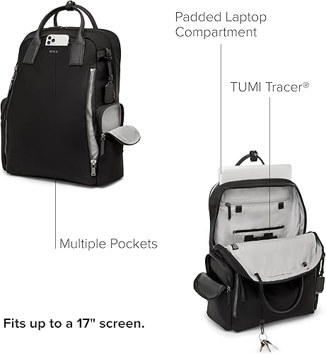 Miniatura 3 de TUMI Voyageur Atlanta Backpack - Mochila de viaje y trabajo para hombre y mujer, NegroPlomizo, Mochila Voyageur Atlanta