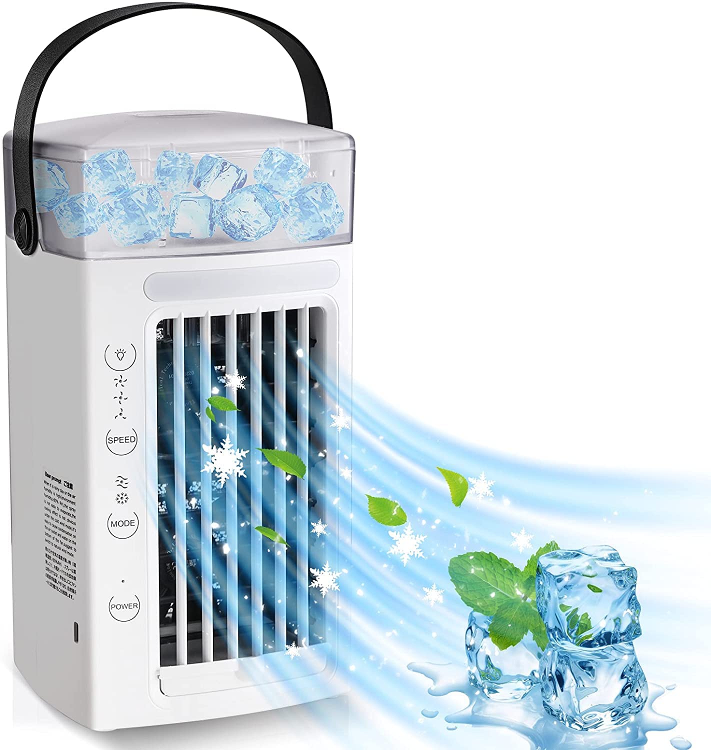 Personal Air Conditioner Fan, Small Air Conditioner Fan, Portable Air Cooler Mini Air Conditioner Fan with 3 Wind Speed, E...