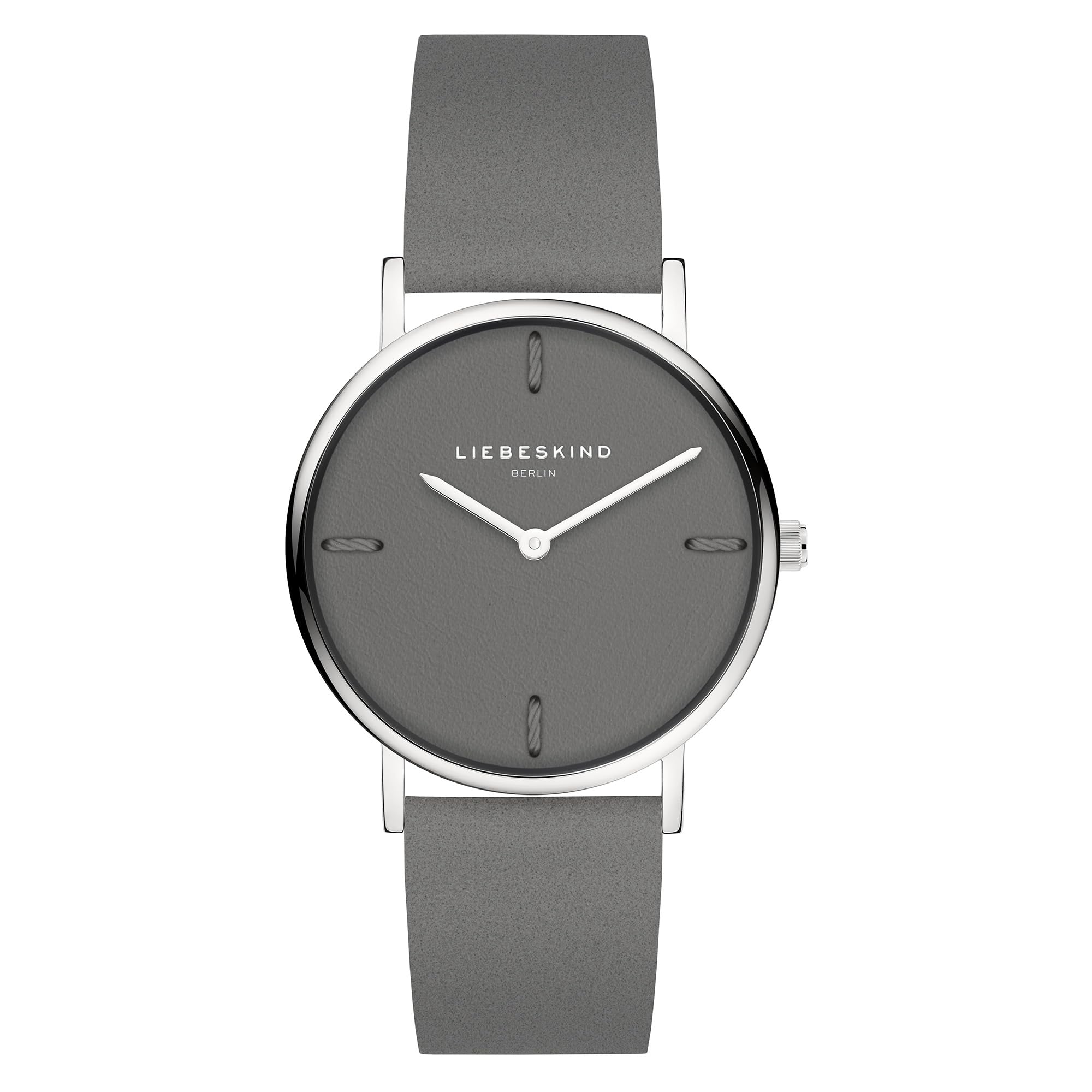 Liebeskind Women's Analogue Quartz Watch with Leather Strap, Gray, Minimal