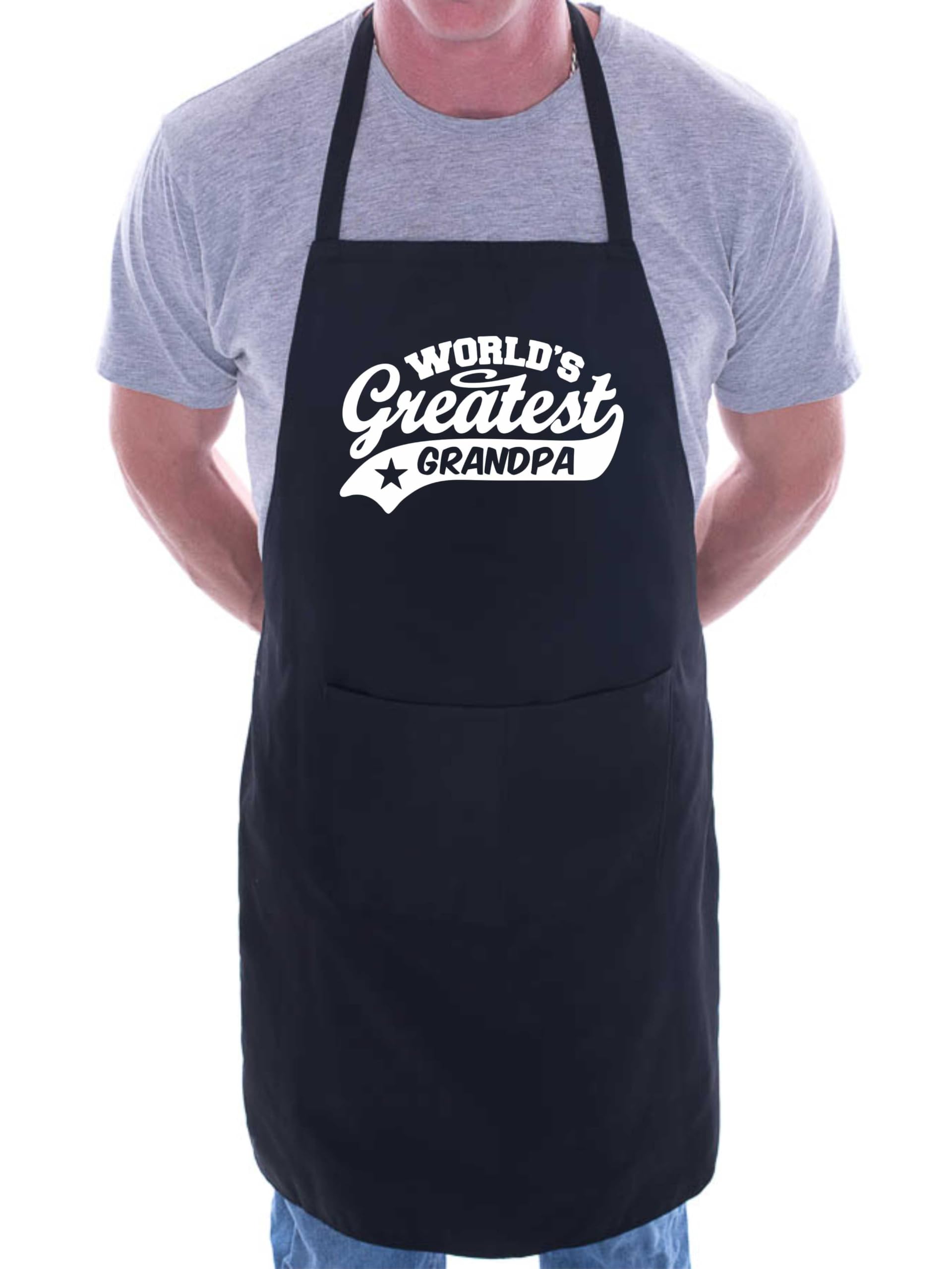 Print4U Apron Greatest Grandpa Gift For Him Birthday Father's Day Present Black