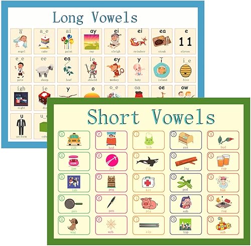 LUGMAZU Juego de 2 tablones de anuncios de fonética para el aula para jardín de infantes, pósteres de aprendizaje para niños y tablas de pared,
