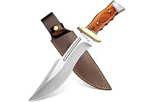 SA78 Bastion Knives Hunting Knife with Leather Sheath, 7" Survival Knives for Men