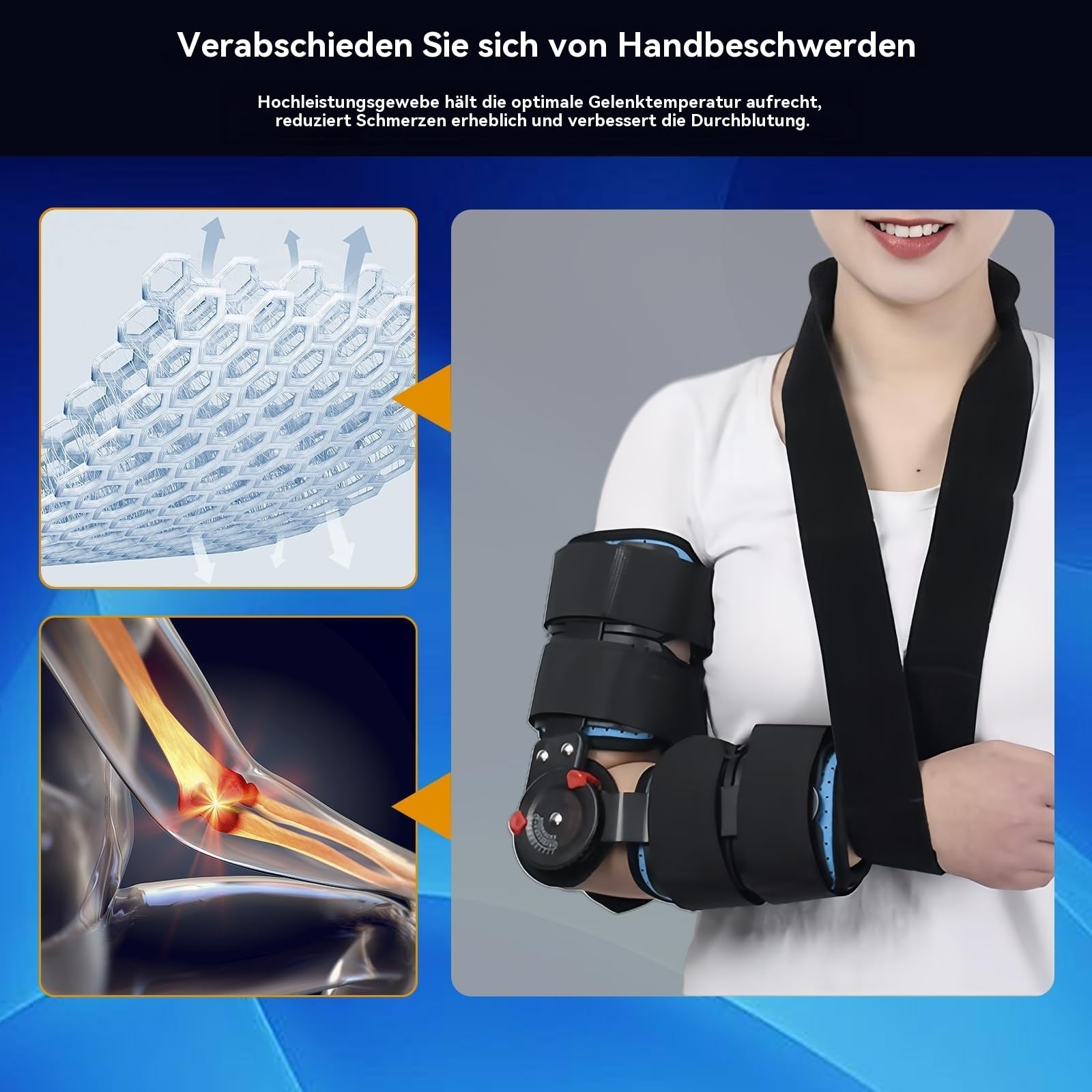 Ellenbogenorthese mit Bewegungsumfang Begrenzung,Stabilisierungsschiene zur Unterstützung der Armverletzung Erholung nach Operationen,bei Band-und Sehnenreparaturen,chirurgischer Versorgung Frakturen