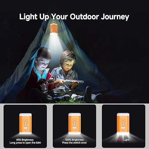 Miniatura 7 de Mini bomba de aire eléctrica portátil para inflables, 2400 mAh, recargable, luz de campamento (SOS), 5 boquillas universales, clip de mosquetón,