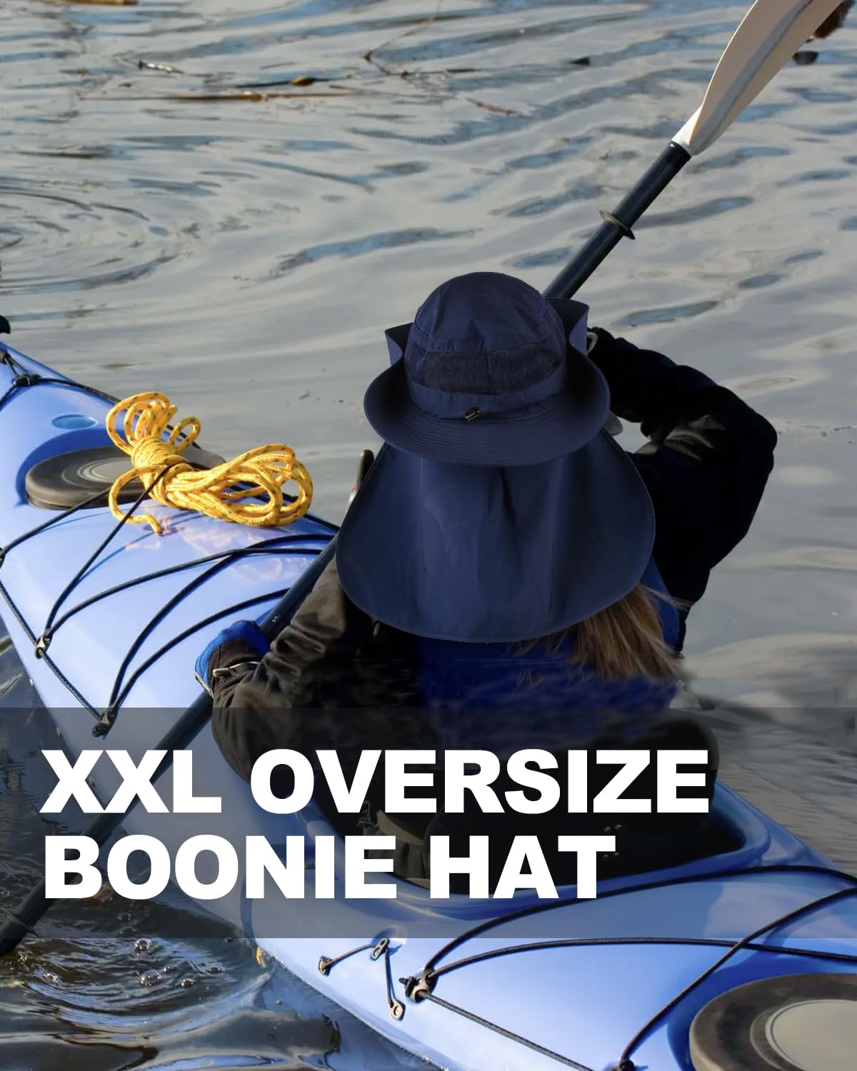 Zylioo XXL/3XL UPF50+ Safari pour Grosse tête, Protection UV, Chapeau Boonie, Chapeau de randonnée en Plein air