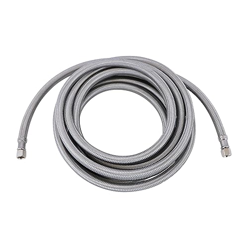 Miniatura 9 de Endurance Pro Conector de manguera de suministro de agua de acero inoxidable trenzado flexible para máquina de hielo de 20 pies, accesorios de