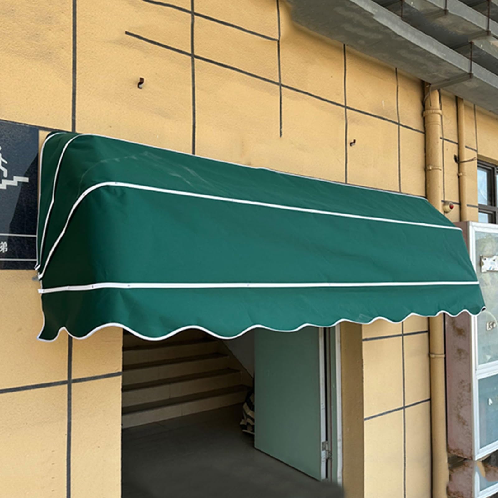 Auvent d'extérieur avec cadre complet pare-soleil 100 cm installation facile