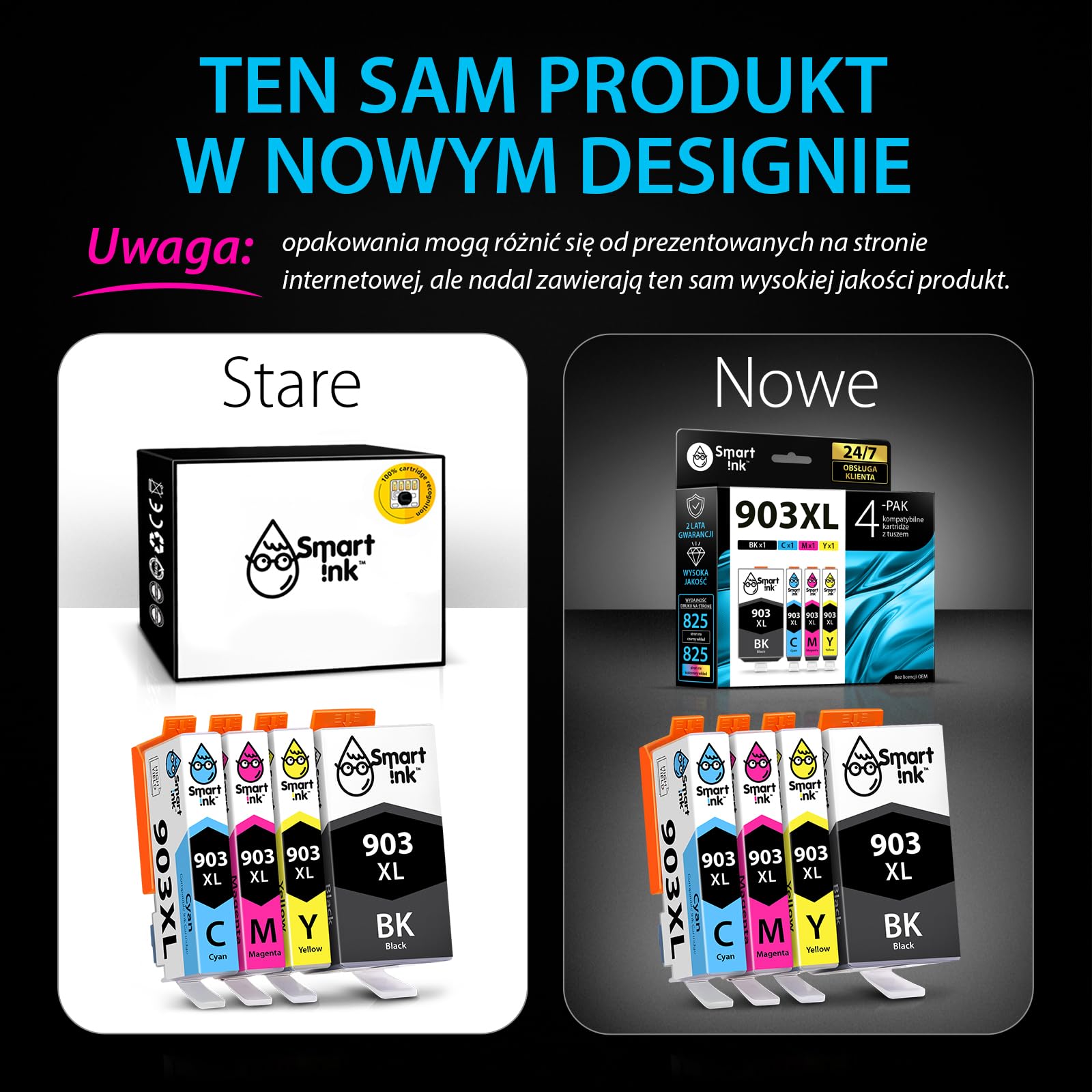 Smart Ink Kompatybilne Tusz Zamiennik do HP 903XL 903 XL (czteropak) z Zaawansowaną Technologią Chipu do użytku z Officejet 6950 Officejet Pro 6960 6970