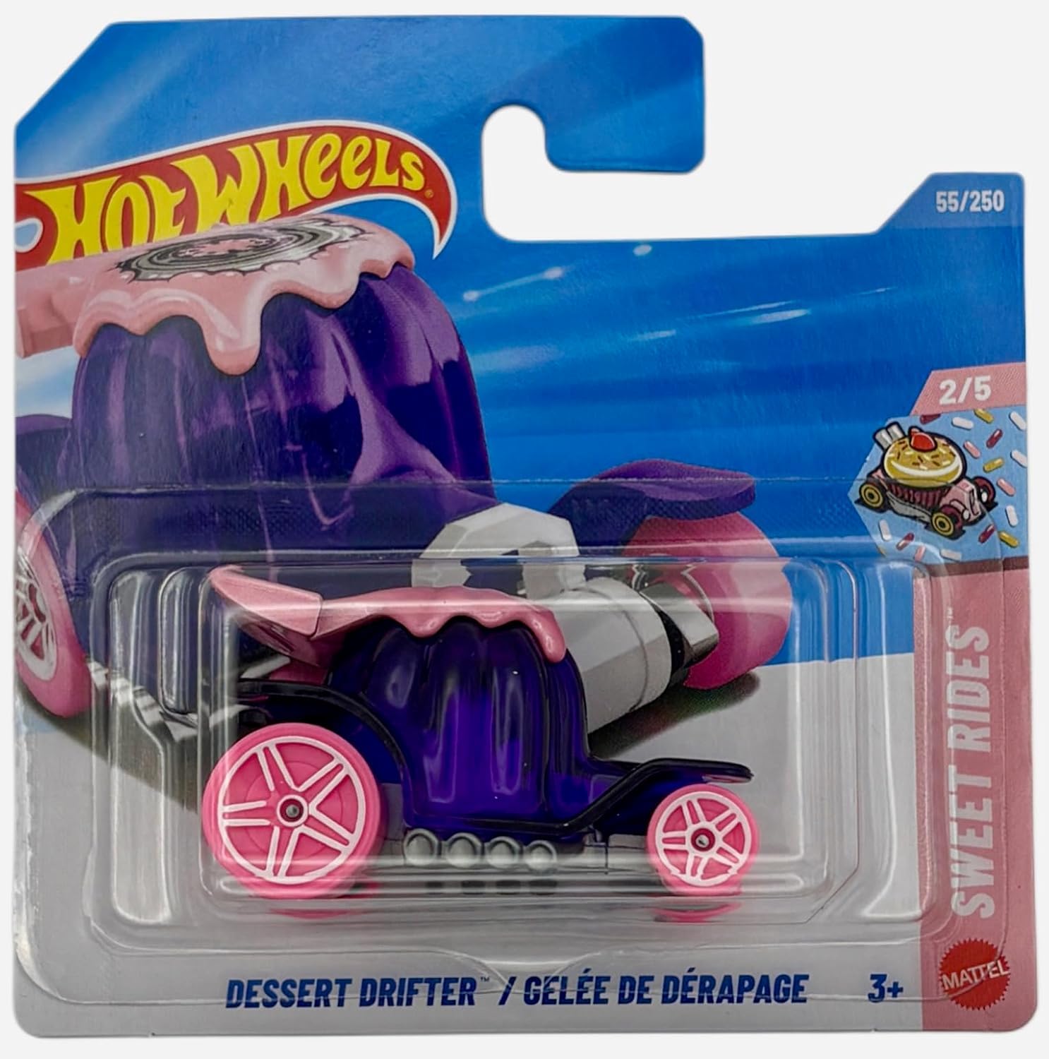 Hot Wheels - Dessert Drifter - JJJ25 - Sweet Rides 2/5 - Short Card - Purple - Fantasy Model - Mattel 2026 (55/250) - 1:64