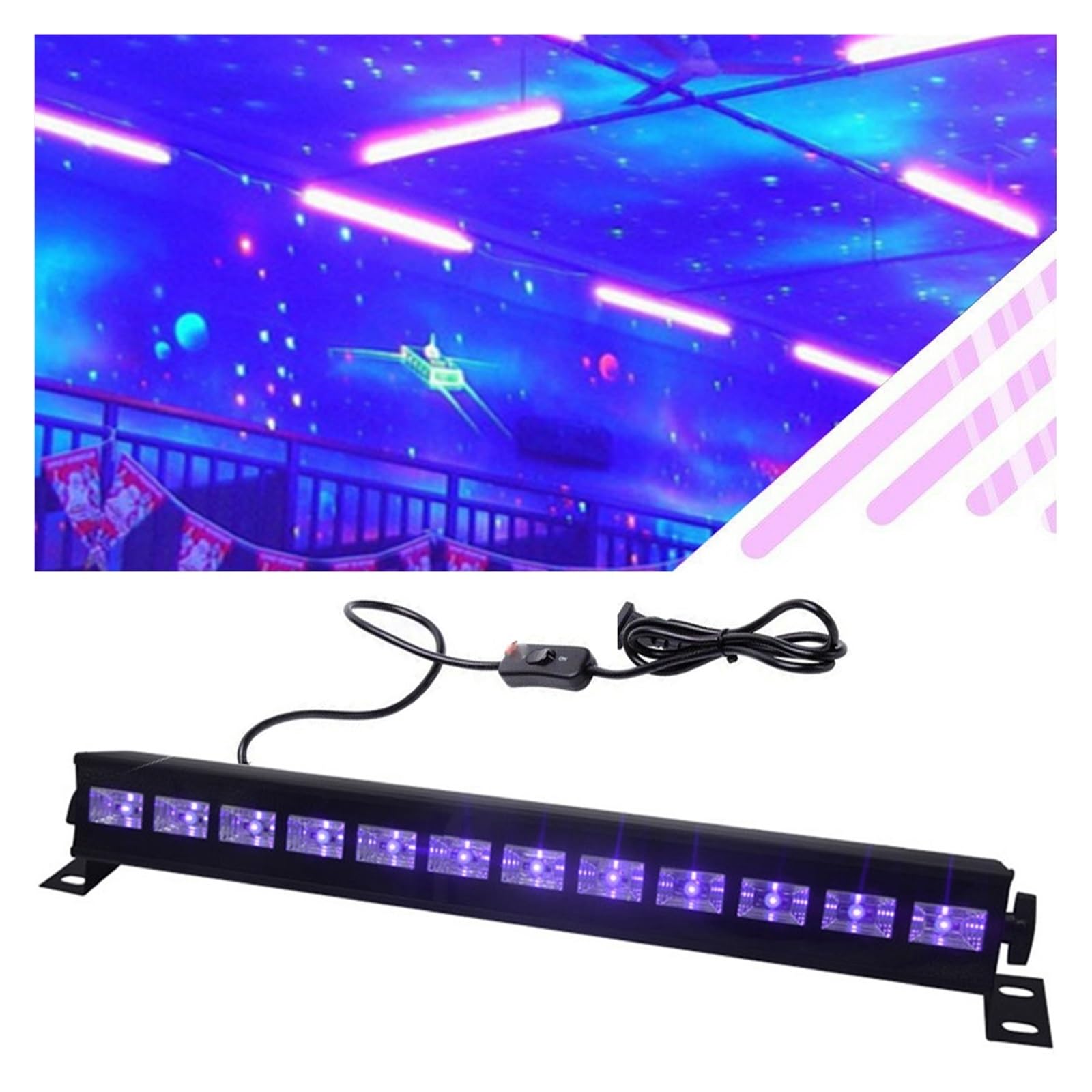 12 LED 36W LED Efecto De Luz De Escenario DJ Disco UV Violeta Arandela De Pared Proyector Fiesta Bar Reflector AC 100-240V Láser Luces Negras