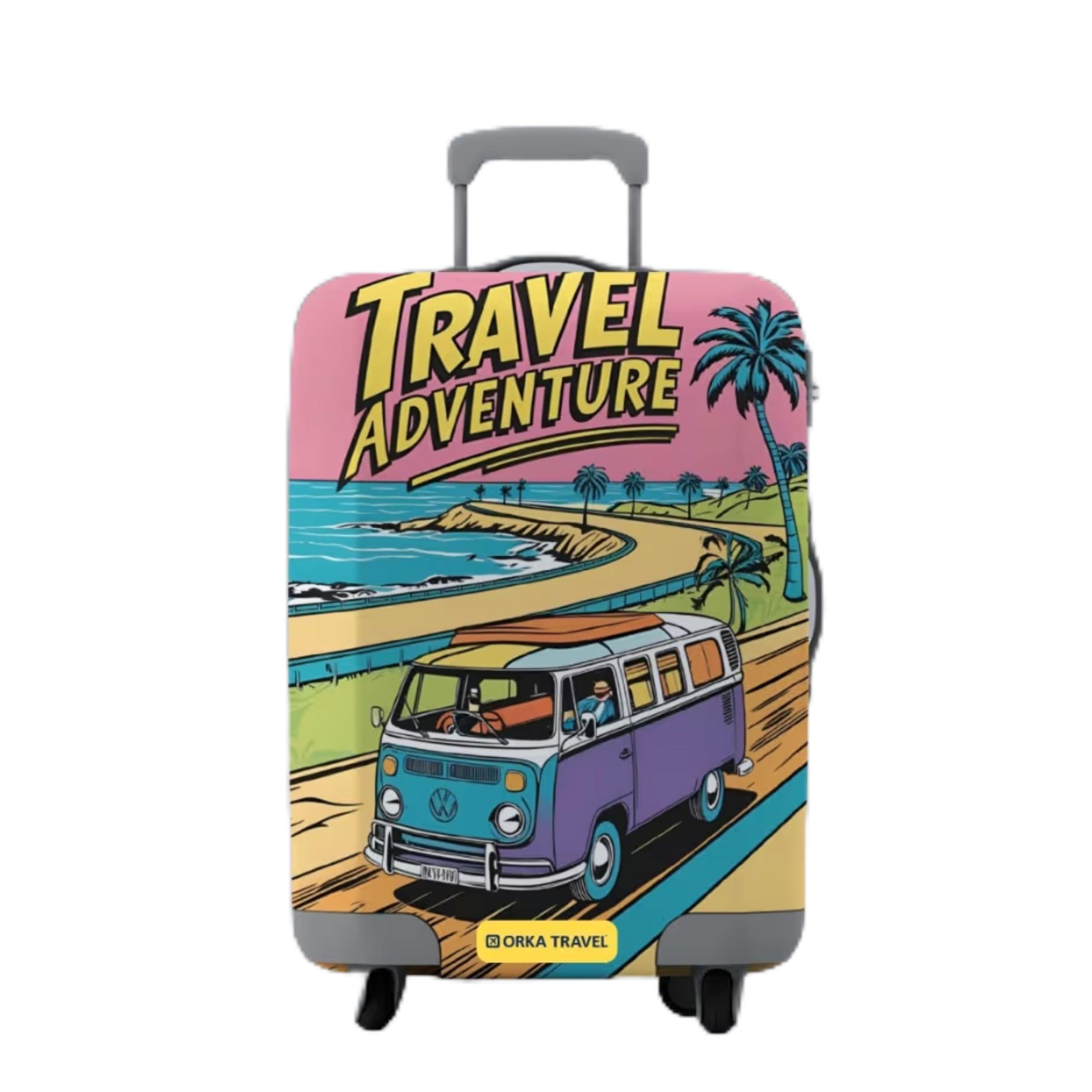 orka travel Adventure Theme Digital Printed Spandex Stretchable Fabric Luggage Protector Cover only (Large 28-30 inch) (Suitcase Bag Not Included in This Product)-picture-25