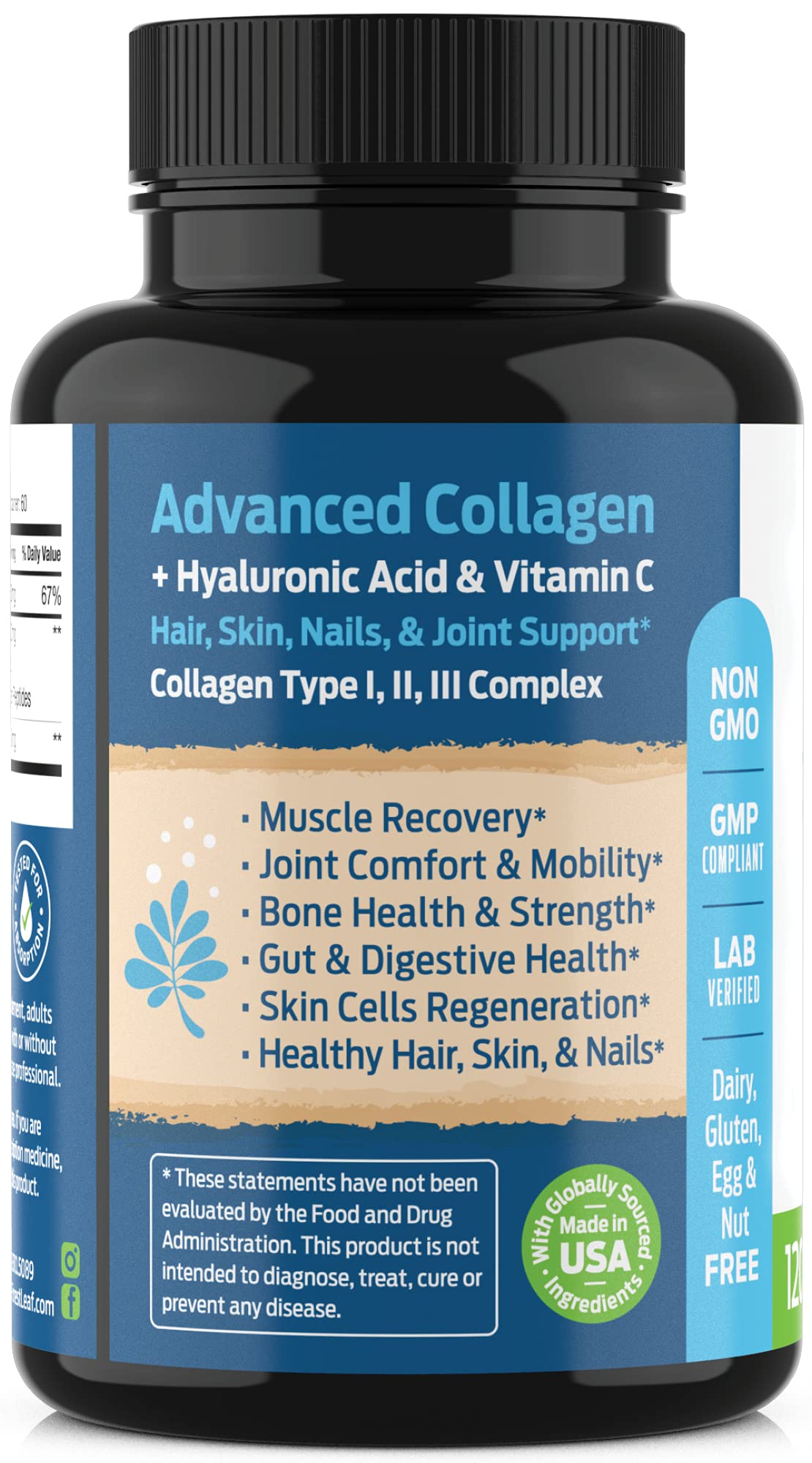 Buy Forest Leaf Collagen Pills with Hyaluronic Acid & Vitamin C