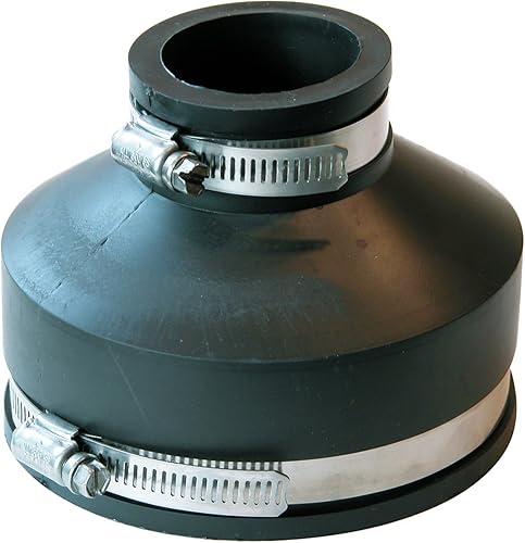 Fernco P1056-415 Acoplamiento reductor flexible de 4 pulgadas a 1-12 pulgadas con abrazadera