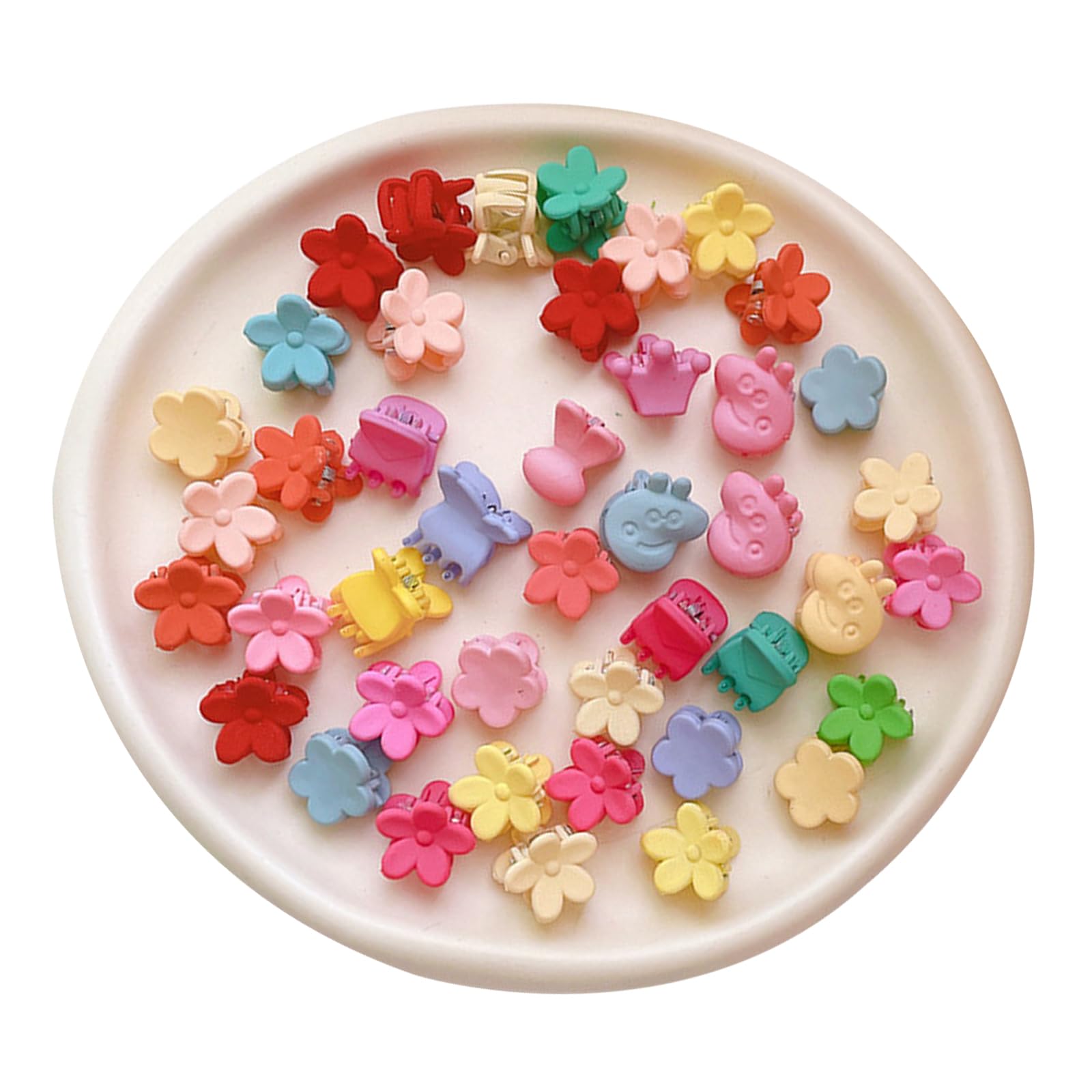 RTRTGS 50 piezas Pinzas Pelo Niña Horquillas Pelo Niña en Forma de Flor Multicolor, pinzas pelo pequeñas, Mini Pelo Garras de Pelo, Pinzas Pelo Bebe, Mini Clips de Pelo de Plástico