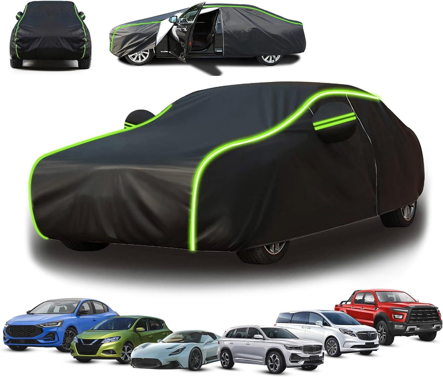 Car Cover Outdoor for Lexus ES300h (2018-Present), Waterproof Car Cover Outside Storage Large All Weather Protection with Door Zipper