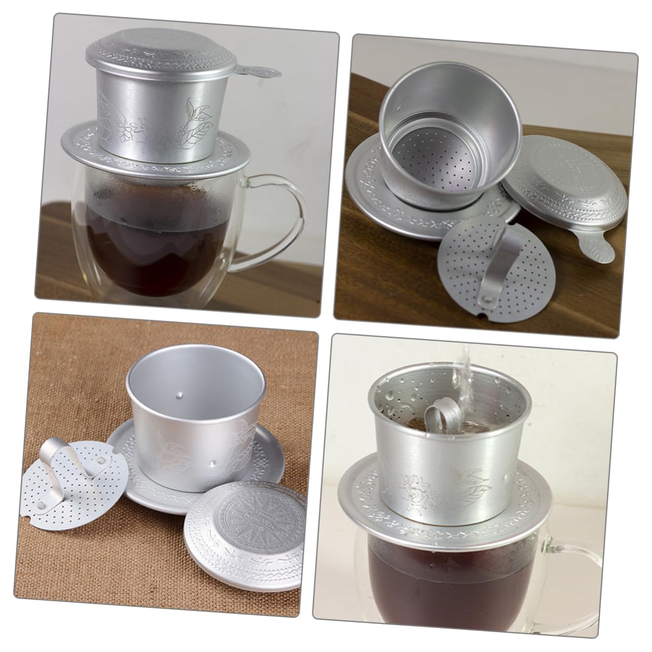 Ciieeo 5sätze Vietnamese Dripper Aluminium Tragbarer Kaffeefilter Für Handaufguss Für Camping Und Kompakte Für Kaffeeliebhaber