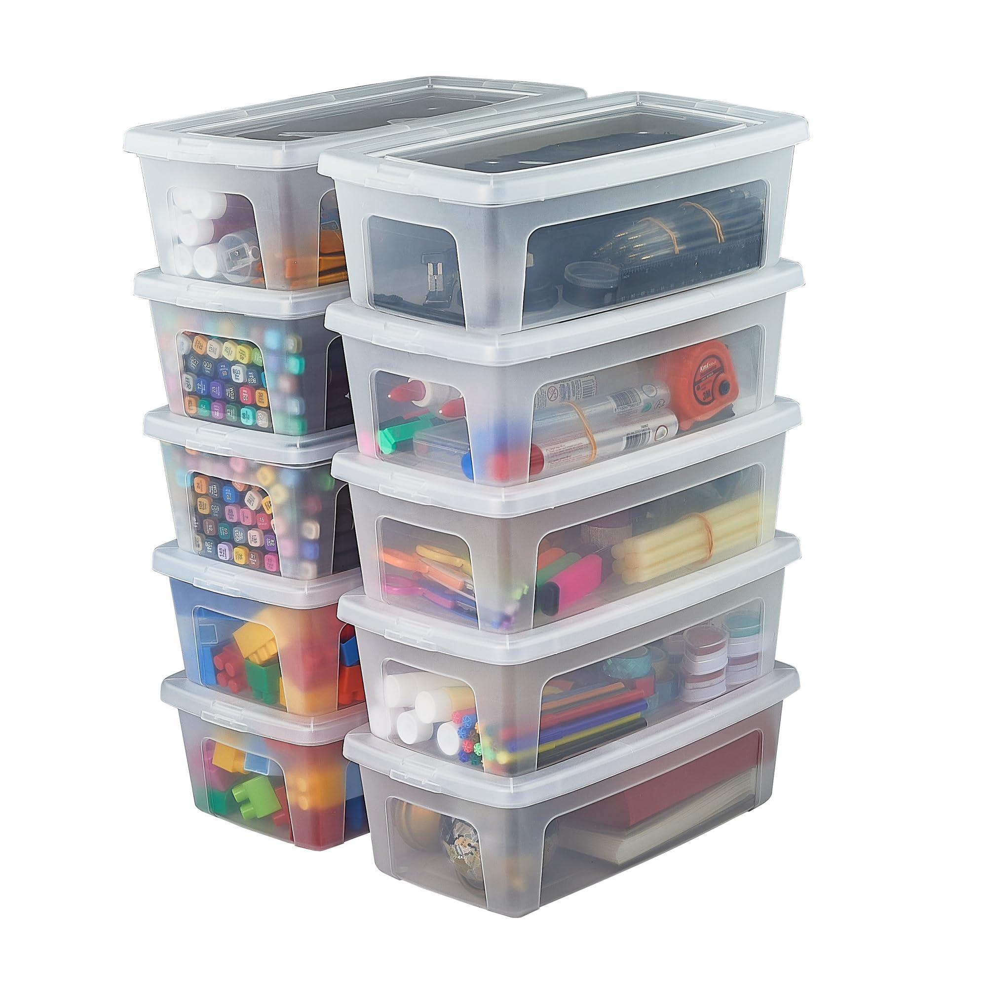 Petite boite de rangement pour école et jouets d'enfants lot de 10 Iris Ohyama 5L