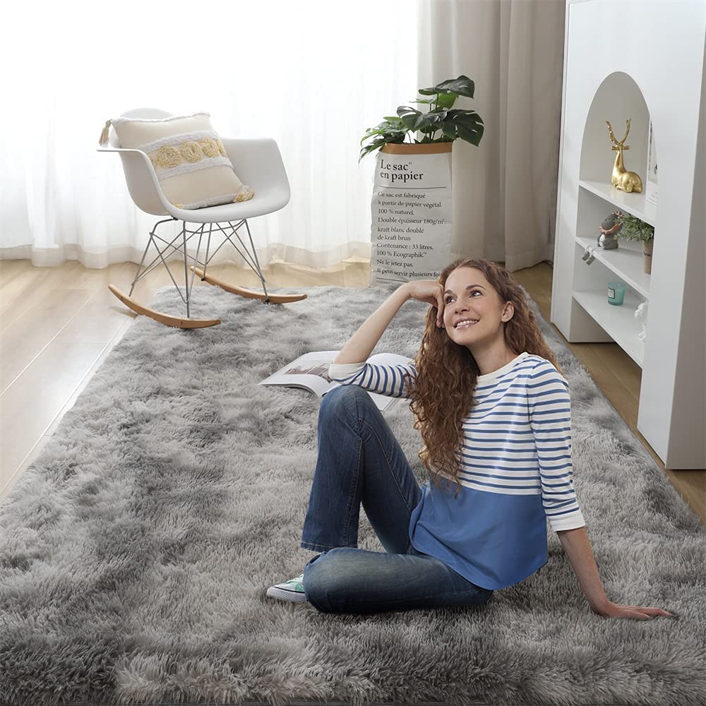 Alfombra De Pelo Largo para Sala De Estar - Alfombras Peludas y Esponjosas Modernas para Sala De Estar, Comedor, Habitación De Niños, Dormitorio Talla