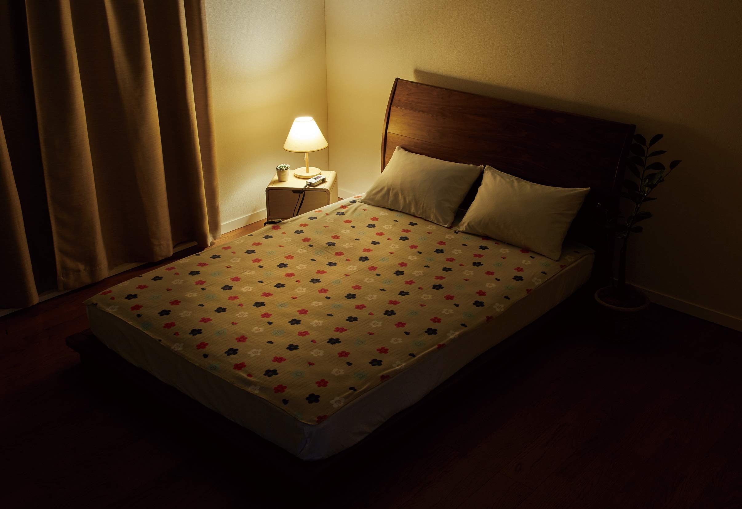 Amazon | Sugiyama コットン100％ 肌に優しい 電気綿掛敷兼用毛布