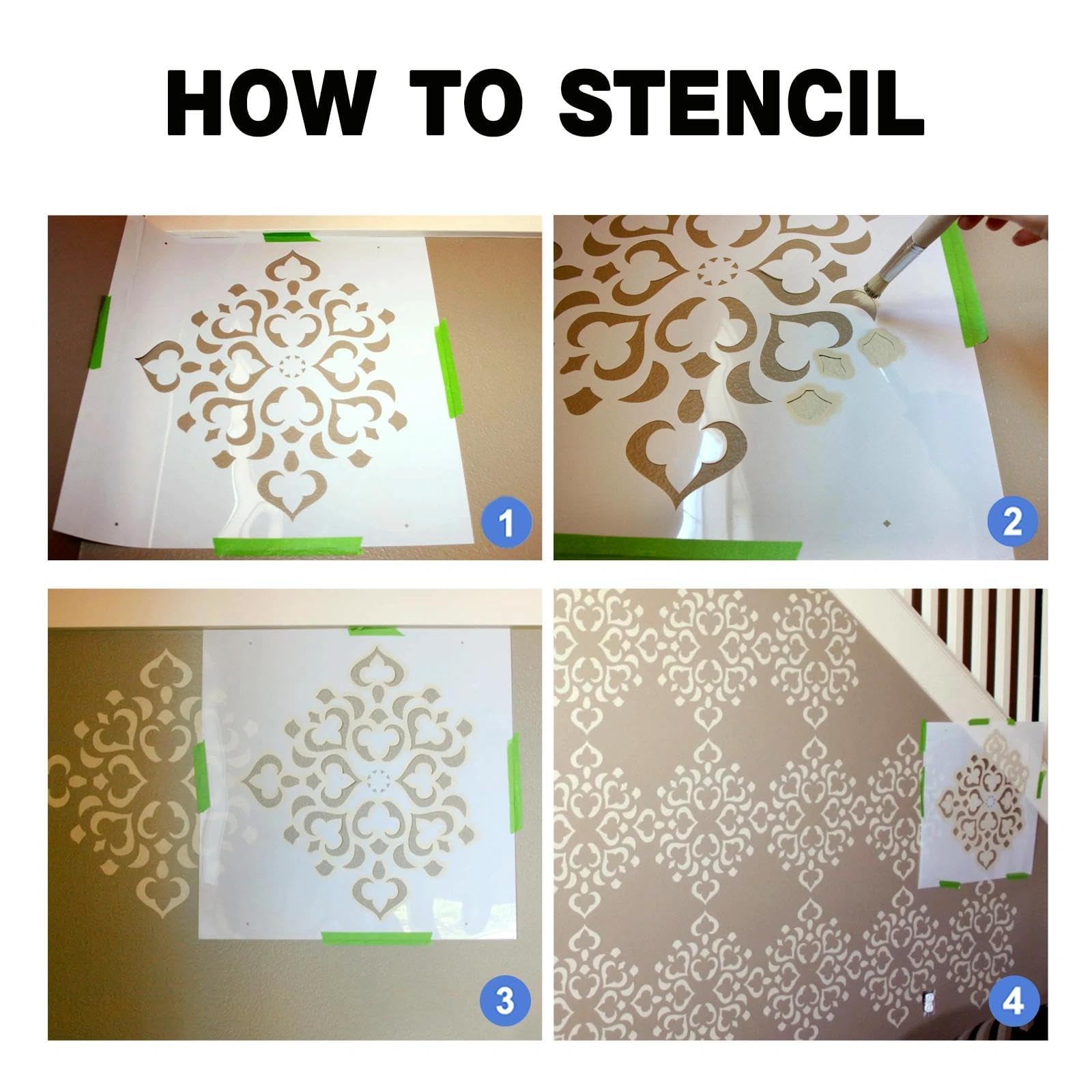 Plantillas de pared con diseño de mandala de elefante sagrado, 115 x 80 cm, reutilizable, plantilla grande personalizada para muebles, decoración del hogar de gran tamaño