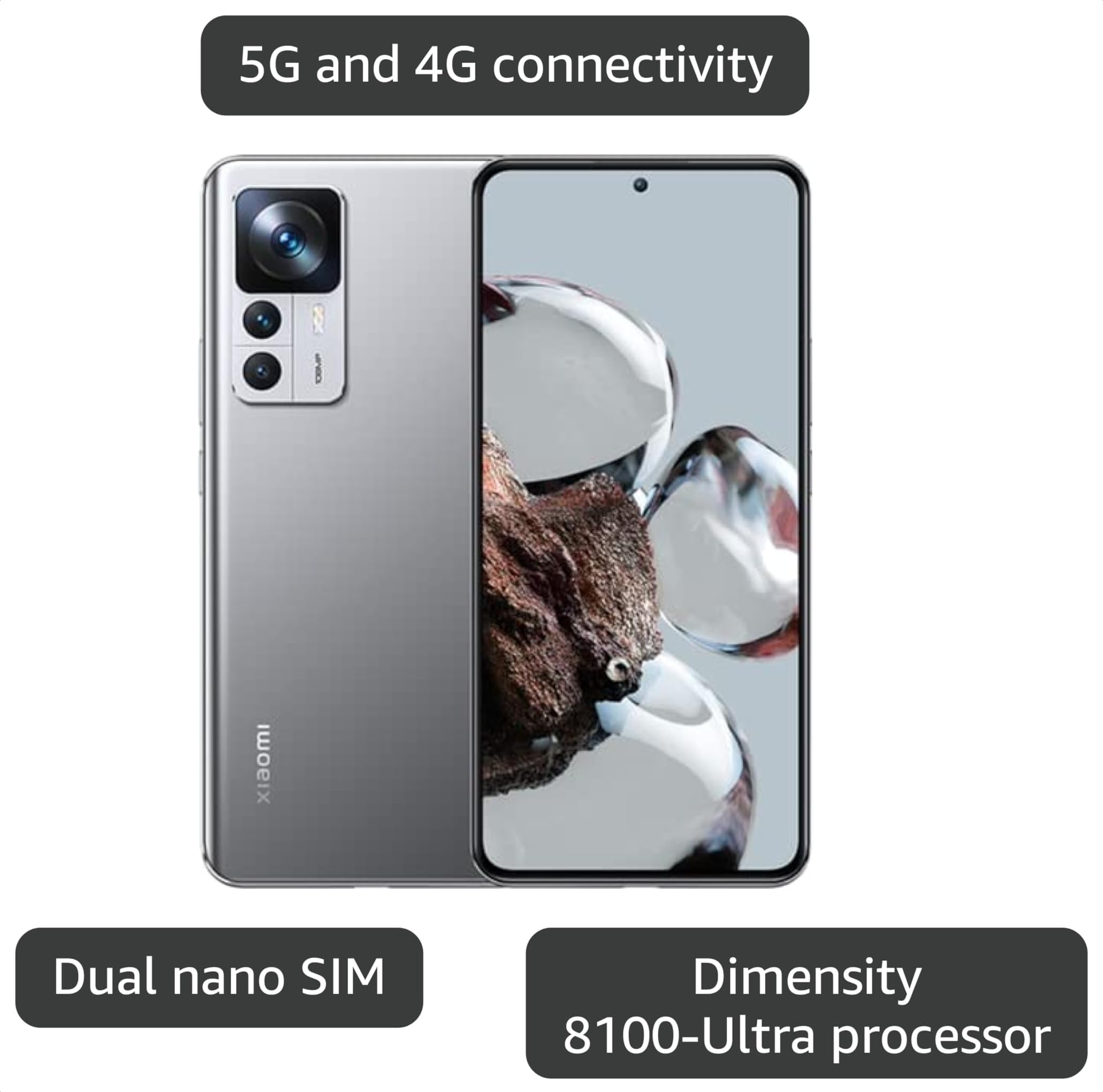 Amazon.com: Xiaomi 12T 5G + 4G LTE (256GB+8GB) Unlocked Worldwide