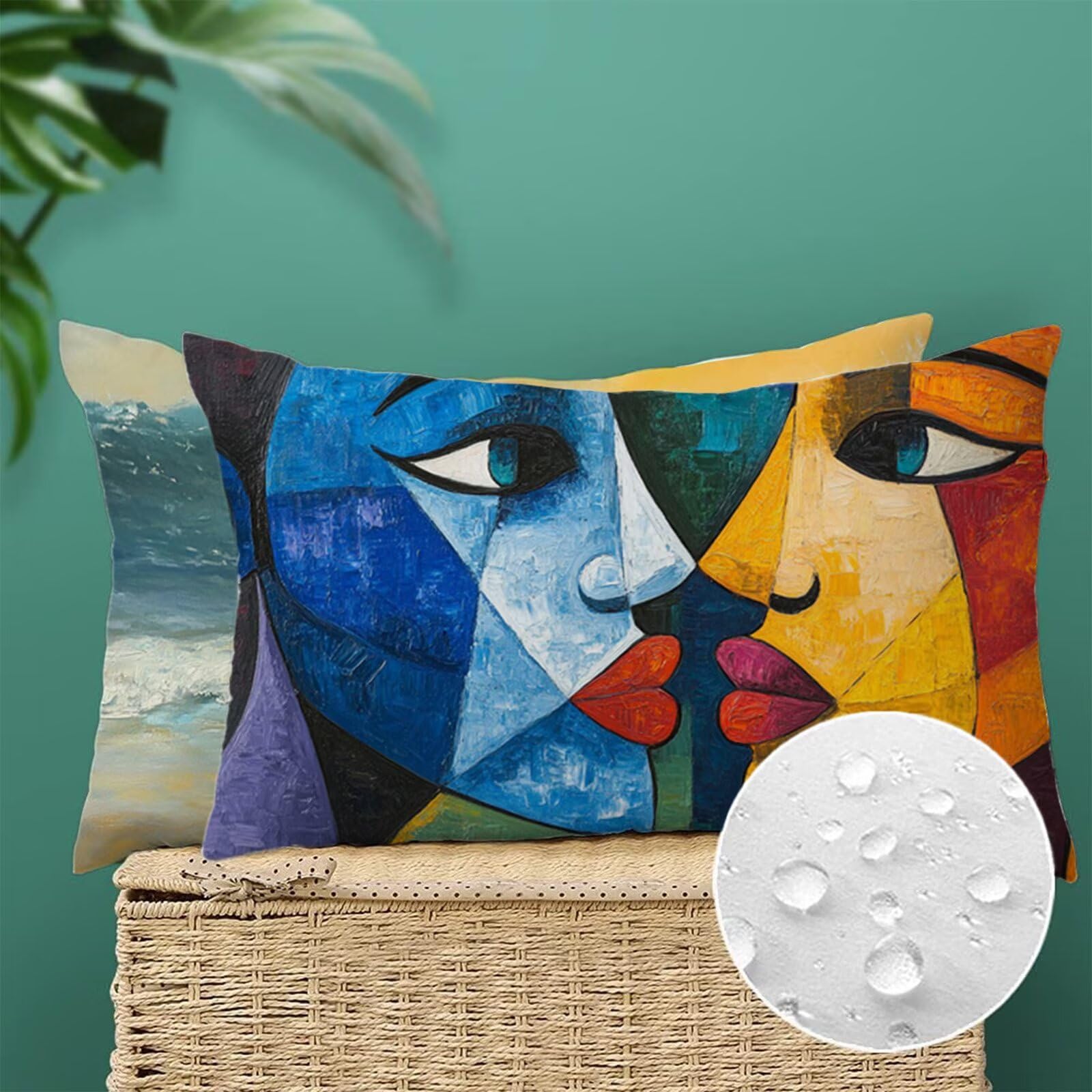 Funda Cojin 70x90 Juego de 2 Cojines Exterior Rectangulares Abstracto Cojines Sofa Mujer Doble Cara Terciopelo Funda Almohada con Cremallera Oculta para Jardin Sofá Cama Coche Otoño Decorativos G1-941