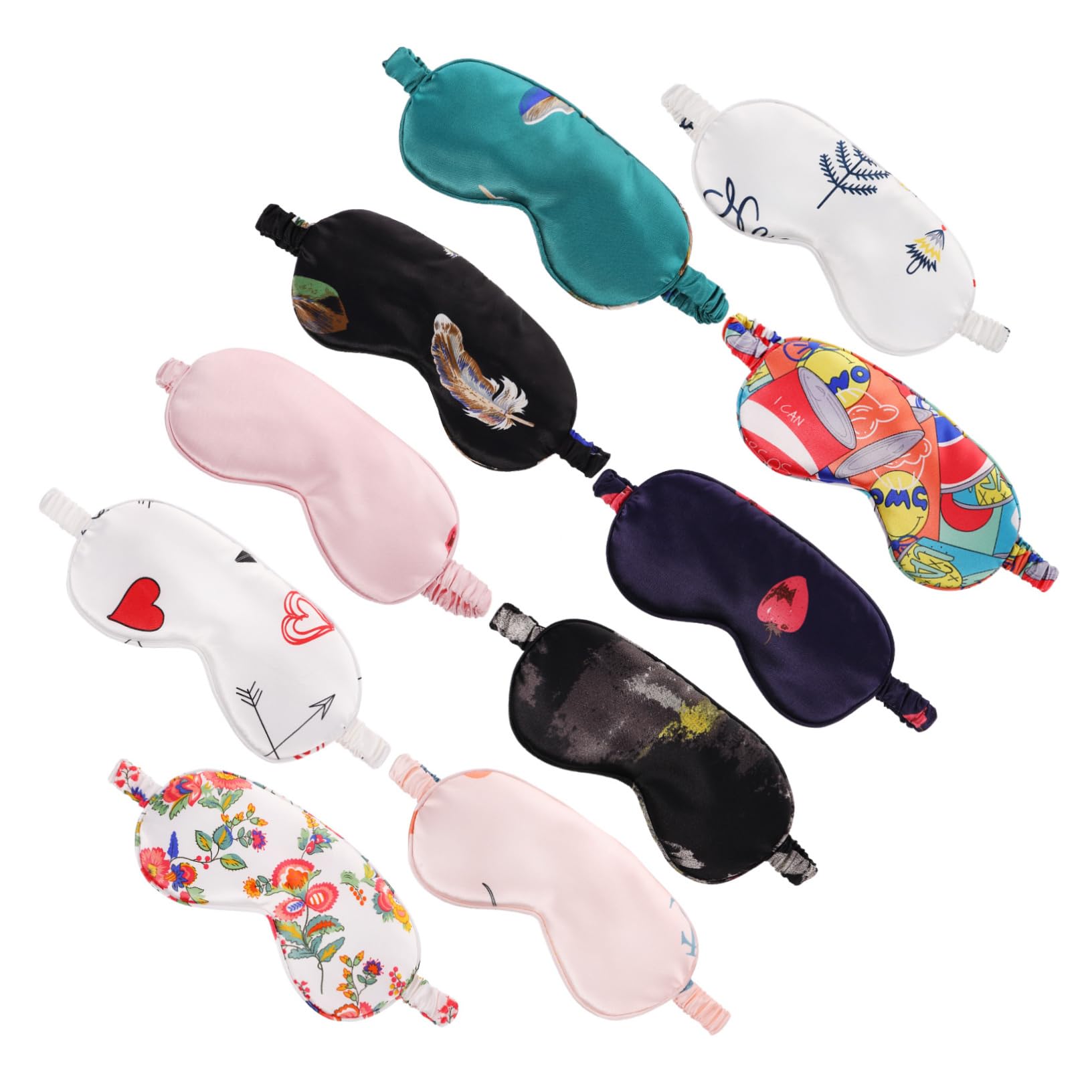 FRCOLOR 2 Sätze Satinbrille Light Würfelunterlage Eyepatches Genschenkideen Leichte Lichtblockierend Lidschatten Schlafende Augenabdeckung Augenklappe Schlafen Die Seide 10 Stück * 2