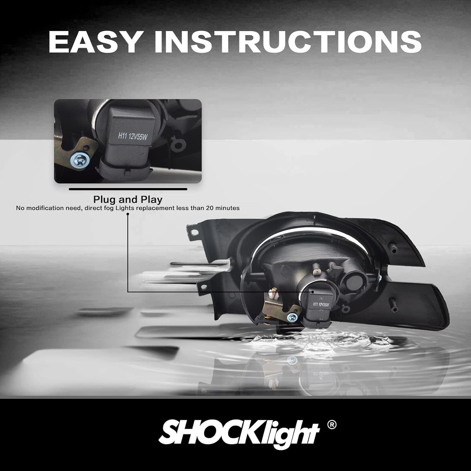 Fog Lights Fit For 2001 2002 Accord 4DR Front Bumper Lamps With Harness and Switch Kit (Clear Lens)