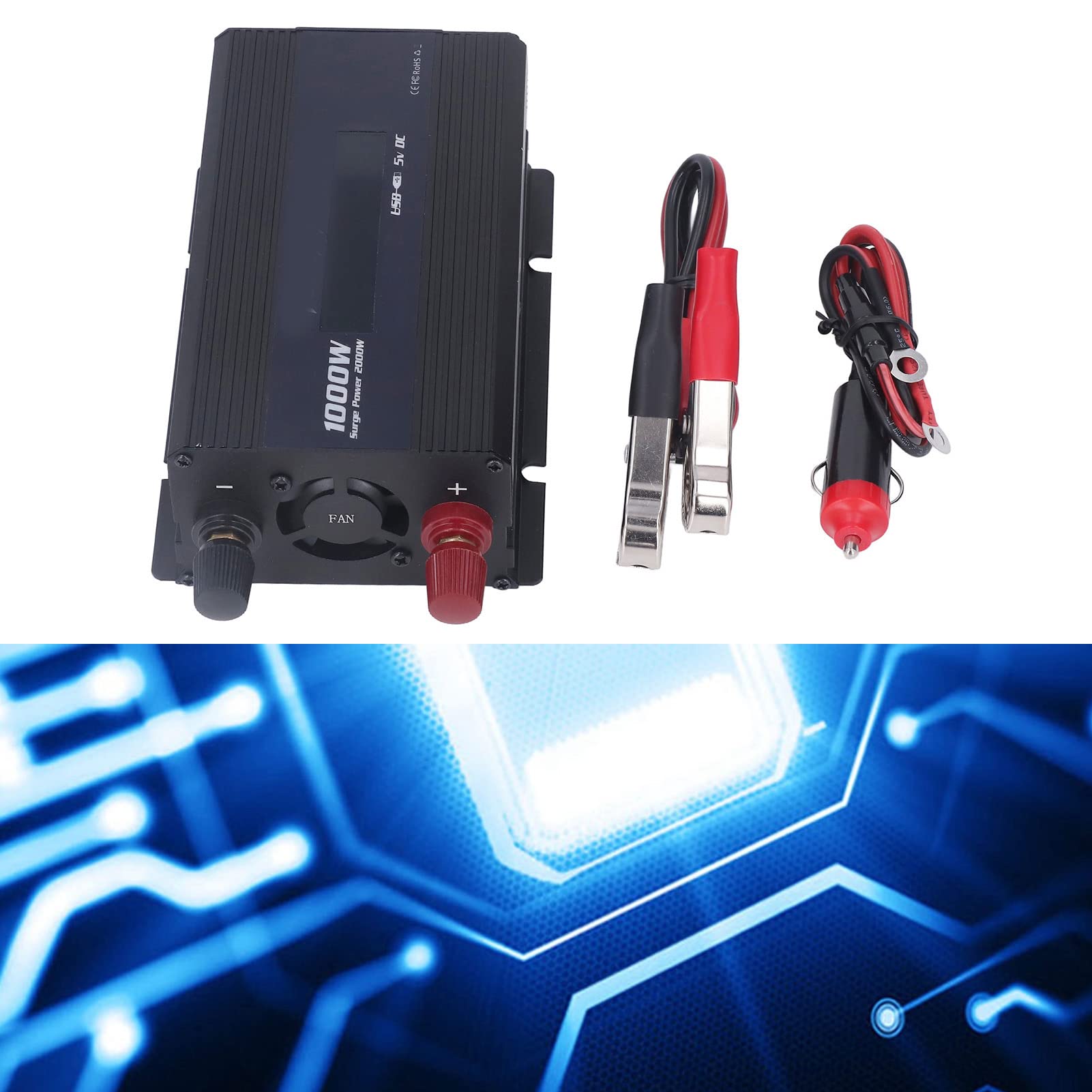 1000W Car Inverter Inteligentny przełącznik mocy chłodzenia powietrza do sprzętu samochodowego aluminium stopowa powłoka stopowa