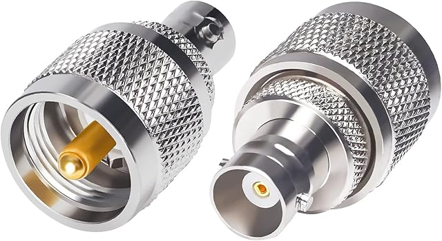 Cleqee PL259 UHF Male to BNC Female Adapter Low Loss Coaxial Connector SO239 Coax Converter for CB Radio/Antenna/Wireless LAN Devices (2-Pack)