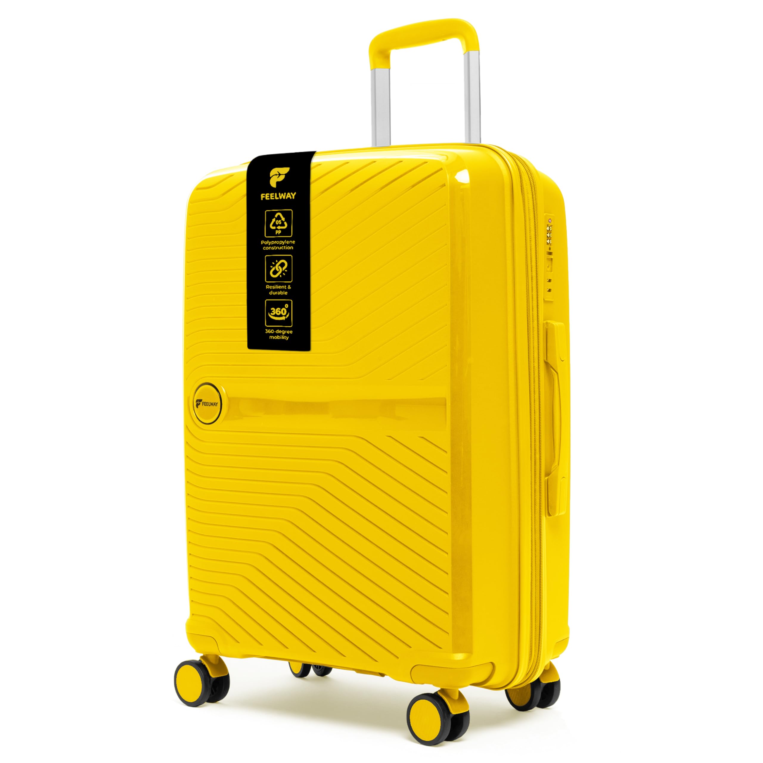 Feelway Hardside Checked 24" Luggage Suitcase Durable, Expandable