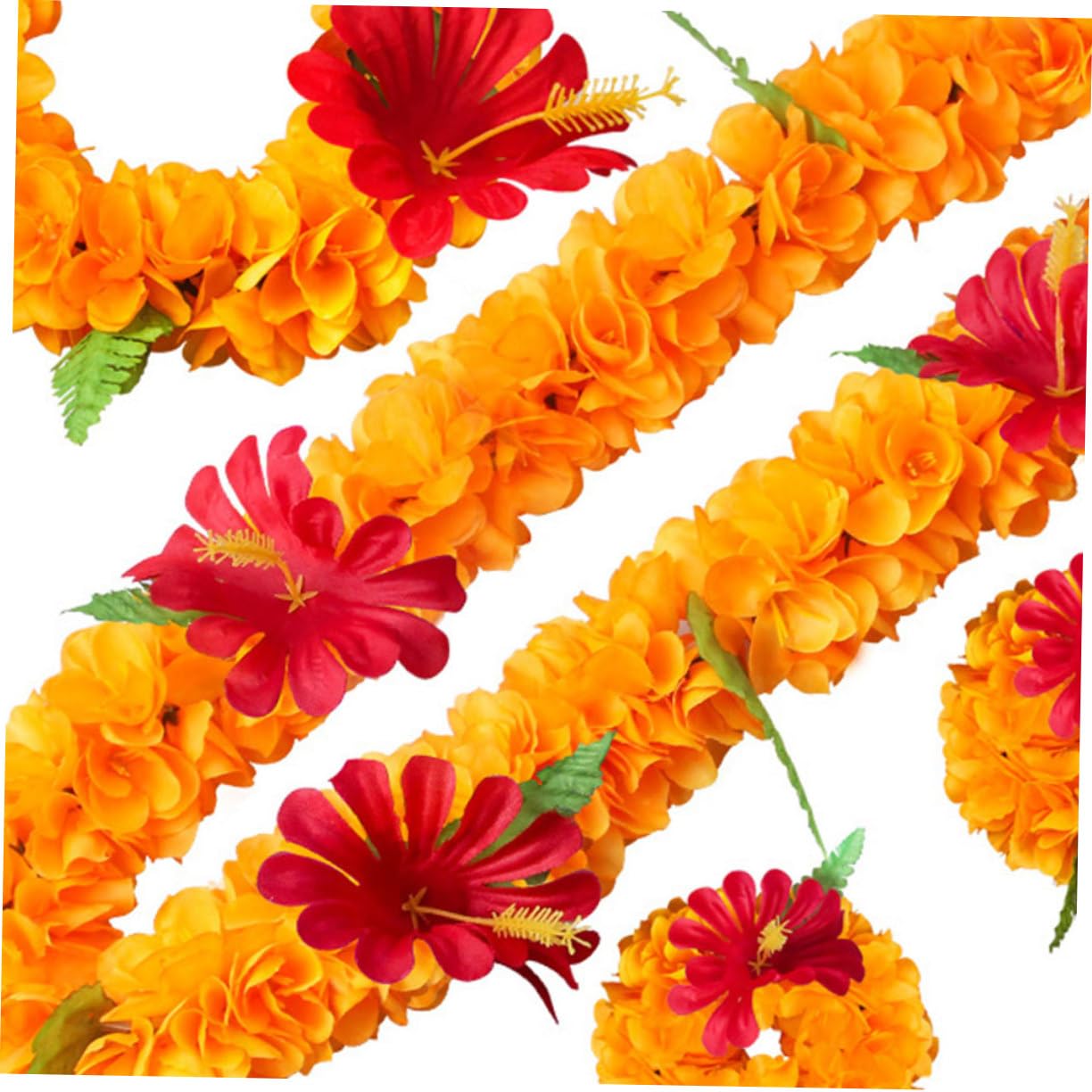 4 Pezzi Ghirlande Hawaiane per Feste Fiori Artificiali Fasce Realistiche Bracciali Collo Simulano Spiaggia Tropicale
