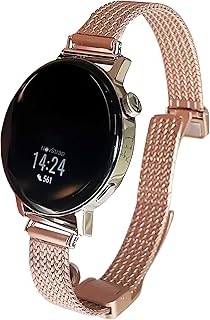 NovStrap Huawei Watch GT6 41mm GT4 41mm GT5 41mm ile Uyumlu Kordon 18mm Magnet Tokalı Luxury Slim Metal Hasır ROSE GOLD-PEMBE
