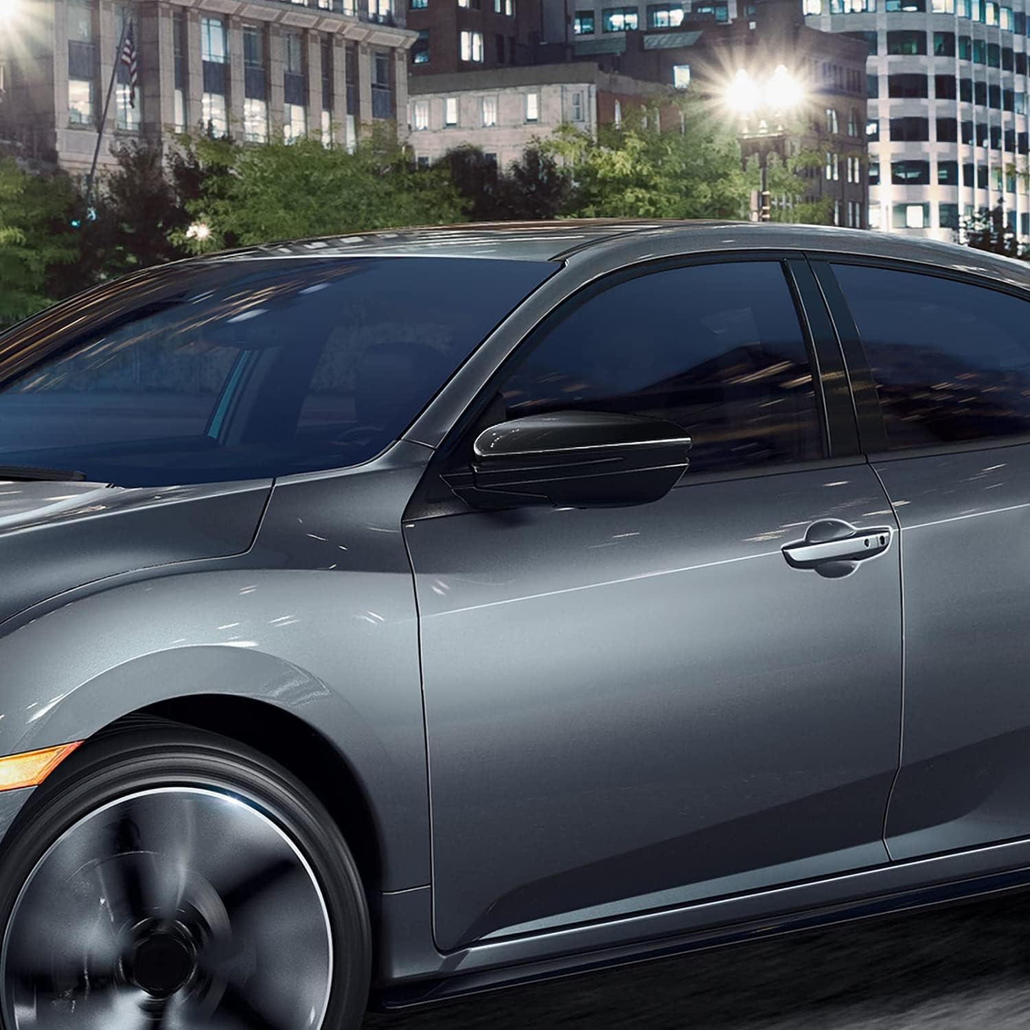 Spec-D Tuning Black 5-Pin Power Heated Fold Left Driver Side Mirror Compatible with 2016-2021 Honda Civic