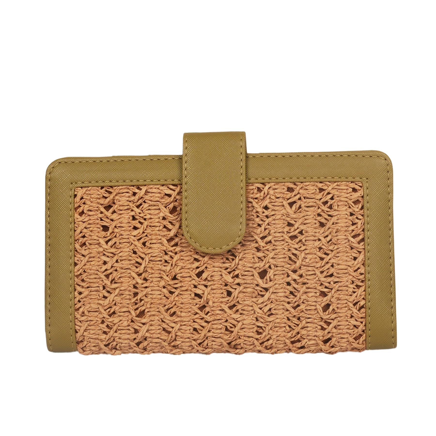 Spacious Handcrafted Women’s Raffia Wallet | Stylish Zip Around Wallet with Multiple Card Slots | Green-image-18